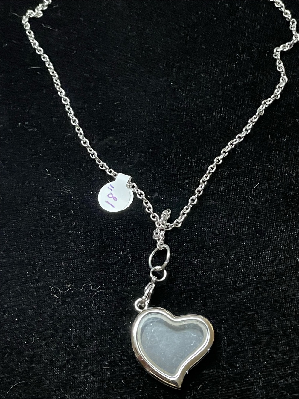 Silver Heart Locket Pendant Necklace - Silver